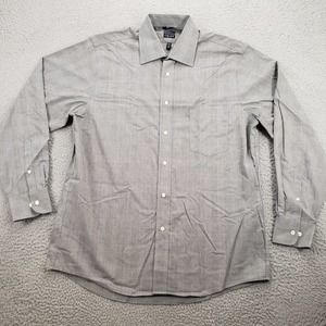 Chaps Shirt Mens 16 1/2 34/35 Gray Classic Fit Casual‎ Button Up Classic Preppy